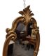 Miroir à crête de style rococo vintage, années 1960/70