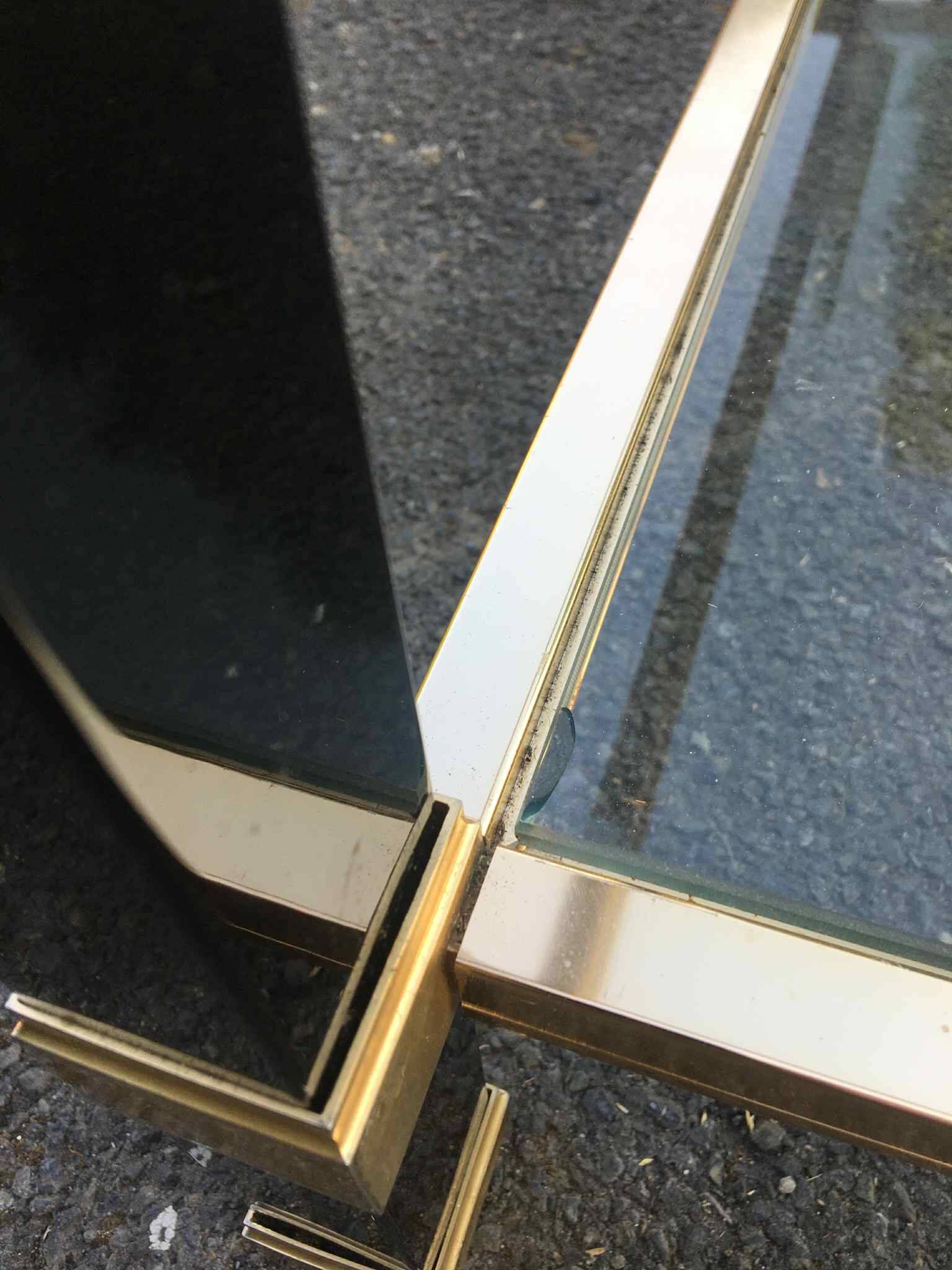 Pierre Vandel two-tier coffee table in lacquered metal and glass