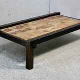Roger Capron, rare, large coffee table with character decorations.