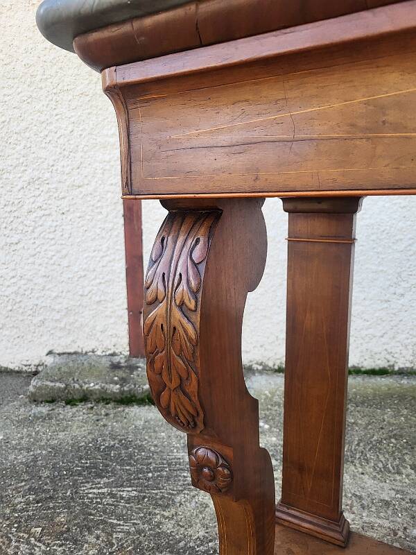 Empire restauration console with marble top in walnut from the 19th century