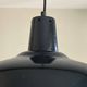Old pendant lamp black enameled sheet metal industrial garage workshop vintage LAMP-7122