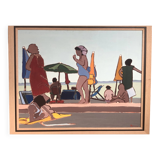 oil painting on canvas - seaside scene