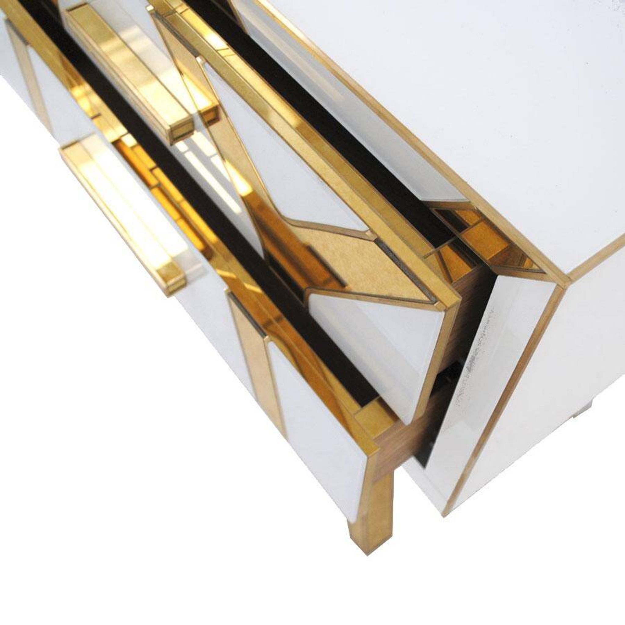 Pair of Contemporary Solid Wood and Glass Italian Bedside Tables by L.a. Studio