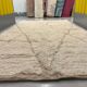 Handmade Moroccan Berber rug, cream and beige with diamonds 150x263cm