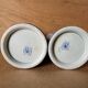 Pair of Gien earthenware roller vases with Rouen decoration