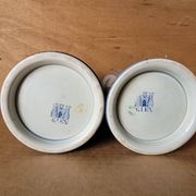 Paire de vase rouleau en faïence de Gien décor Rouen