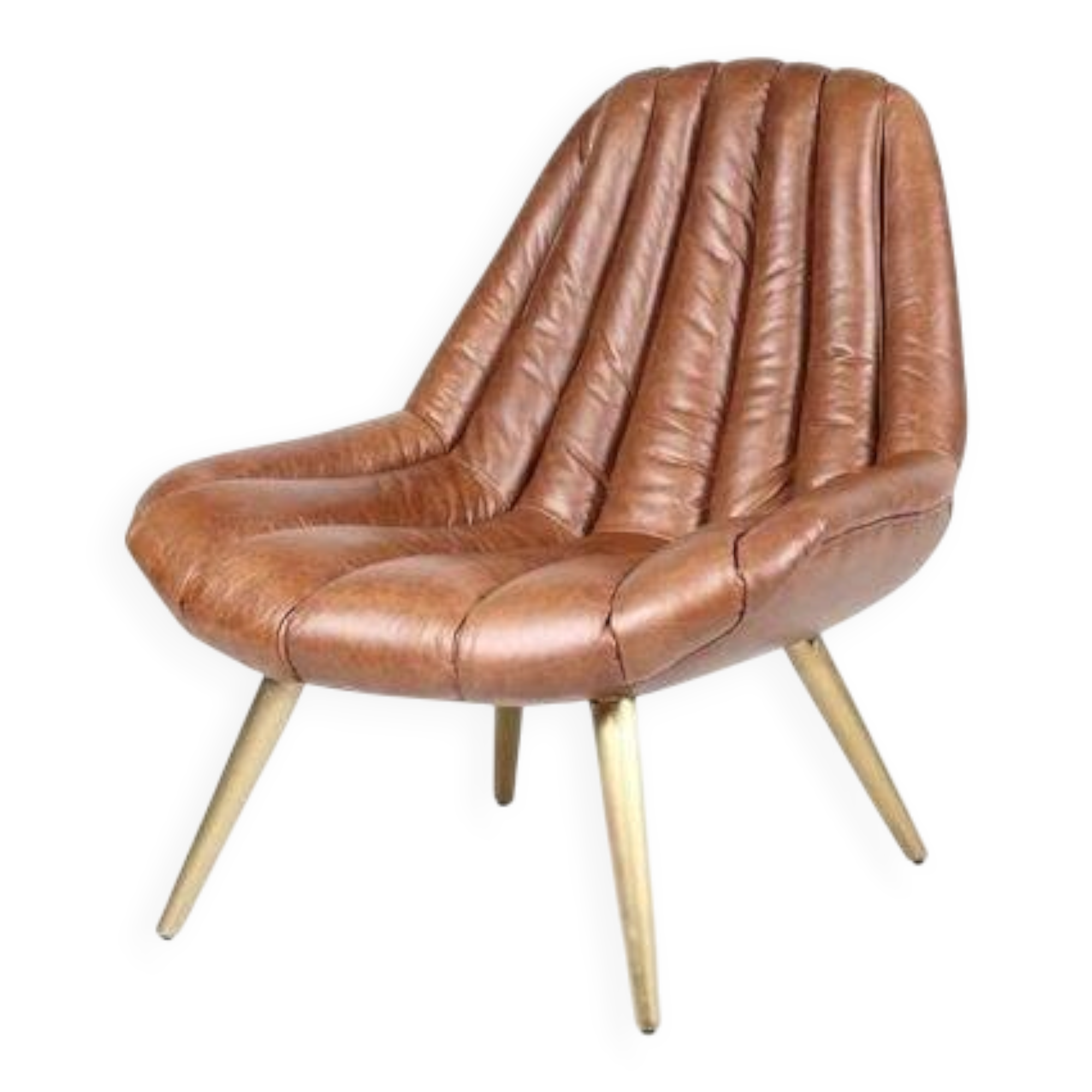 Vintage cognac leather armchair 70's style by Stanfield