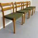 Set of 4 beech chairs designed by Niels Otto Møller, solid vintage beech
