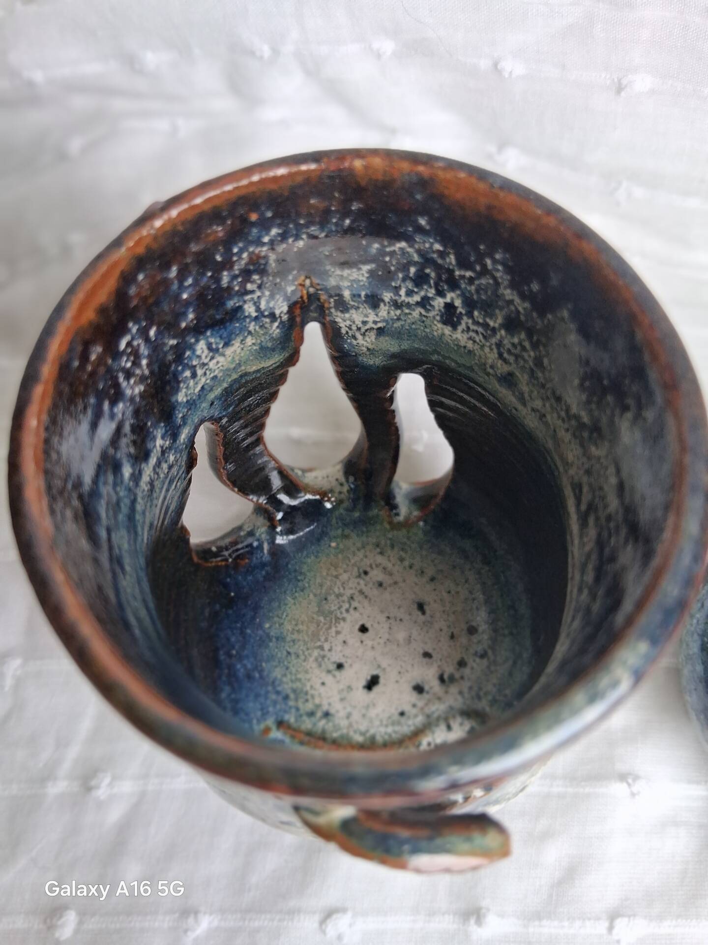 Vintage scented burner in glazed stoneware signed Paralou – 1970s/1980s.