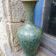 Vase  Art déco en grés de Pierrefonds cristallisé vert