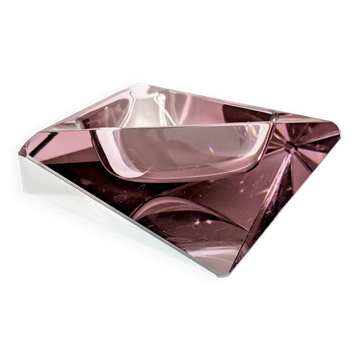 Faceted glass trinket dish, Murano, 1960s, amethyst color