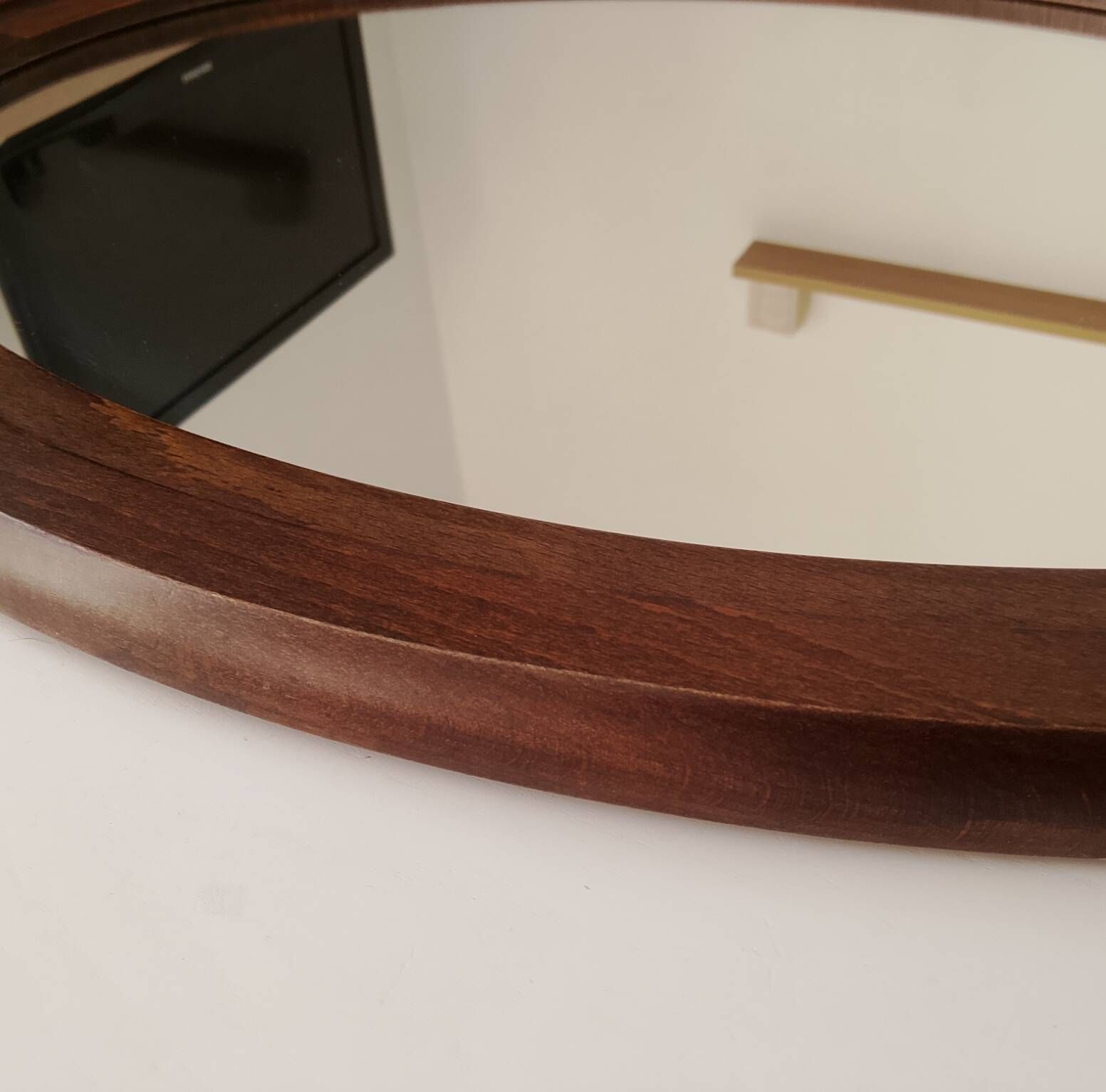Miroir ovale vintage de style scandinave années 80/90