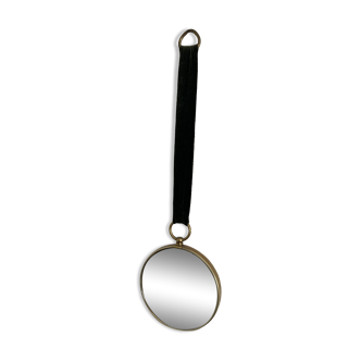 Miroir vintage 1960 oeil de sorcière vert - 20 x 67 cm