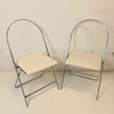 Pair of Aprilina foldingchairs by Gae Aulenti white