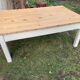 Table basse de ferme campagne bois brut blanc