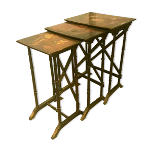Table gigogne a plateau - fleurs