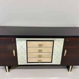 Italian 1940s Art Deco Sideboard in Macassar, Parchment, Attr. Osvaldo Bors
