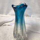 Vintage blue crystal vase