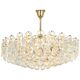 Large chandelier in gilded brass and crystal, Sciolari design by Palwa, Germany, 1970s.