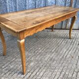 Antique Louis XV style farmhouse table in solid cherry wood.