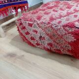 Handmade Berber pouf in wool 60 X 60 X 20 CM