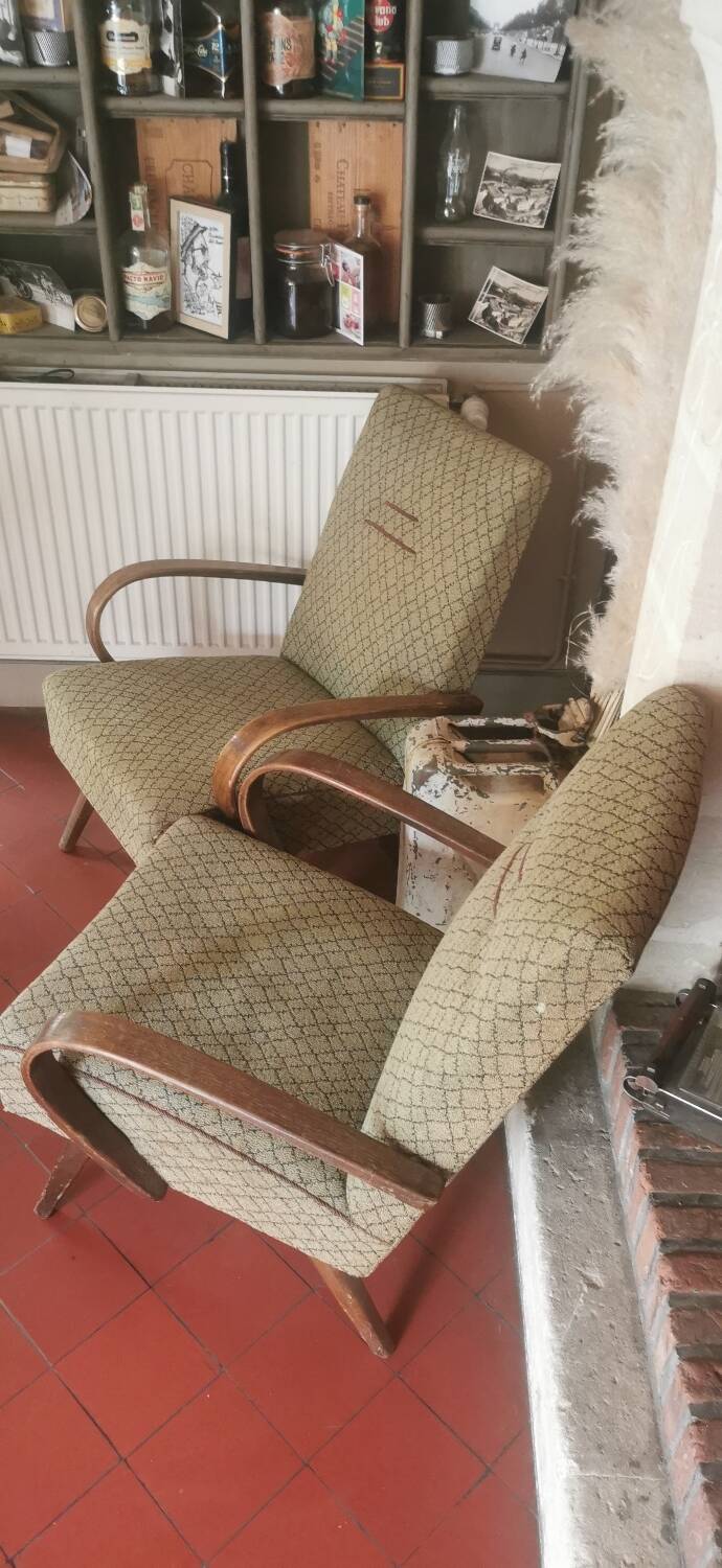 2 Art Deco armchairs by Jendrich Halabala