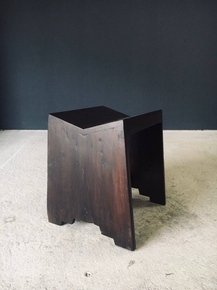 Modernist PJ-SI-68-A Sewing Stools by Pierre Jeanneret for Chandigarh, 1950s, India, Set of 2