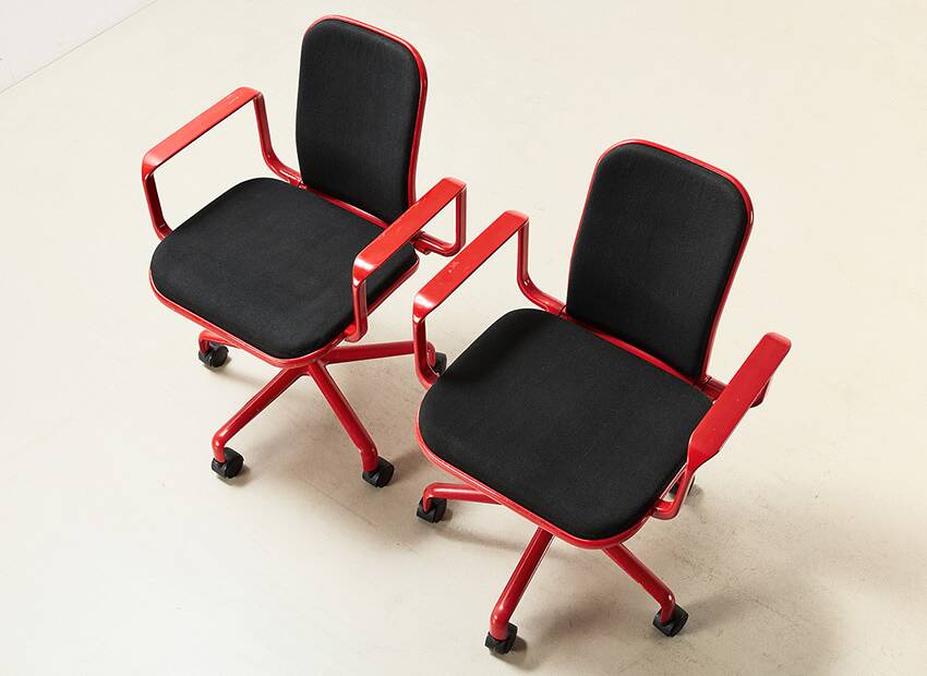 Pair of Supporto Desk Chairs by Frederick Scott for ICF Italy 1976