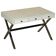 Vintage writing desk with chrome X-shaped top and patinated crocodile leather.