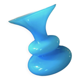 Small Space Age Design vase in blue molded glass