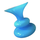 Petit vase Space Age Design  en verre moulé bleu