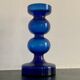 Vase bleu en verre vintage 1970