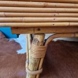 Commode en rotin et osier 1960