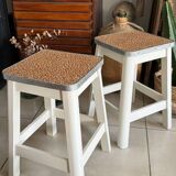 Pair of vintage wooden stools