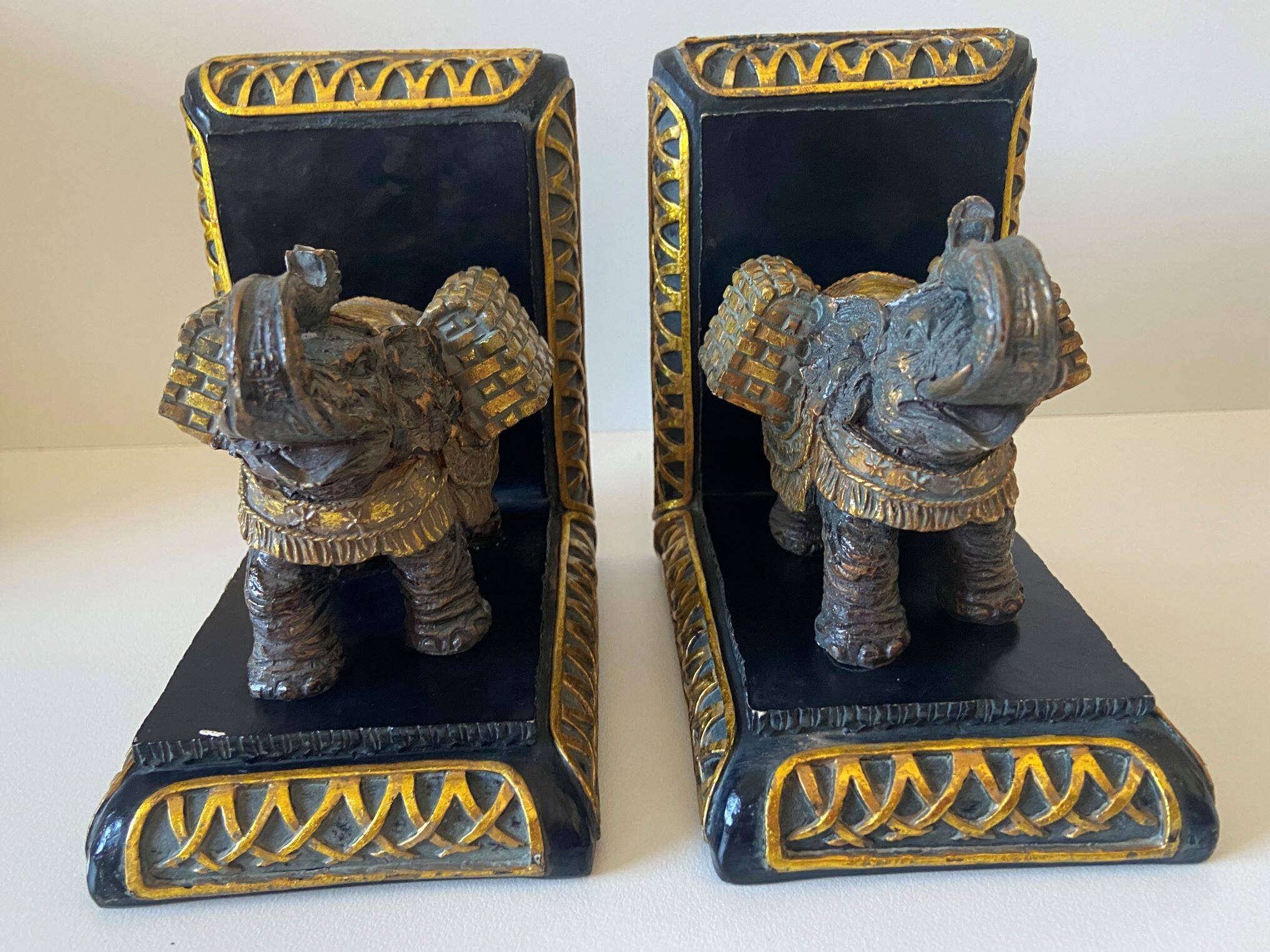 Pair of Unique Decorative Elephant Bookends Made in India
