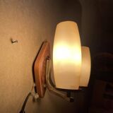 Mid Century Modern double opaline glass wall sconce