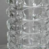 Large clear thick glass vase, heavy vase for large bouquet