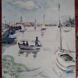 Gouache Les sables d'olonne