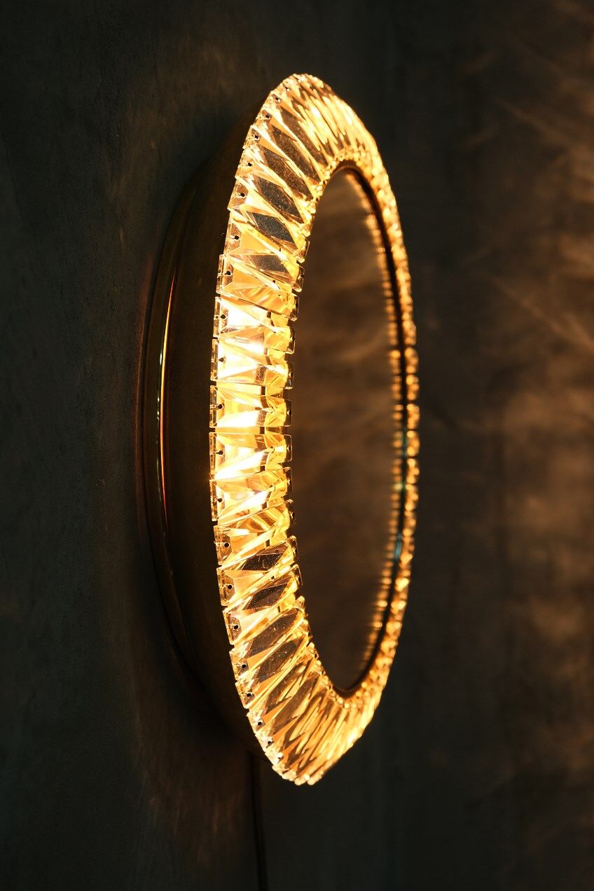 Gilded Mirror with Bakalowits Crystals from Palwa, 1960