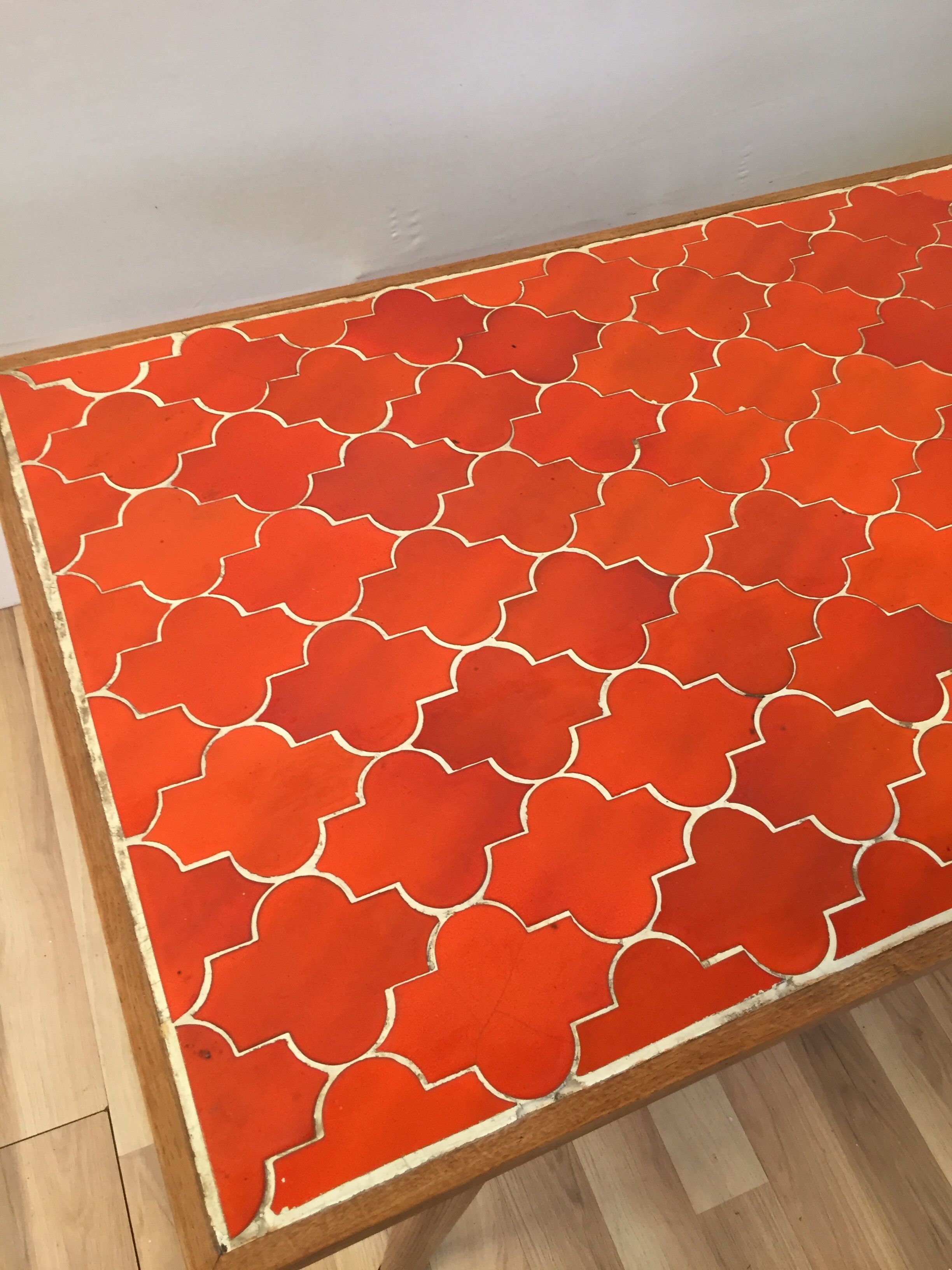 Ceramic and rattan dining table