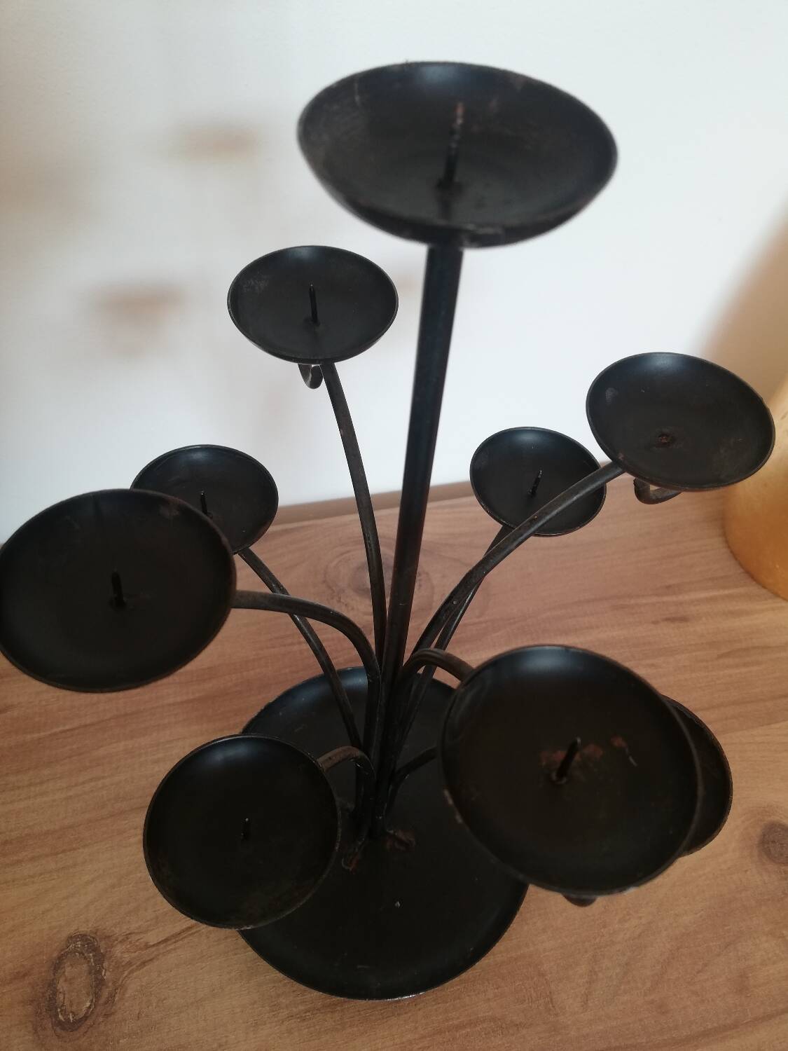 Swedish black candle holder with 9 branches