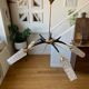 Suspension en métal doré et verre ciselé 5 branches
