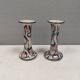 A set of painted ceramic candlesticks from Danish Fyrkat, 1970-80s.