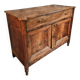 Antique French Walnut Sideboard - 19th Century Buffet with Drawer and Double Doors - Rustic Farmhouse Storage