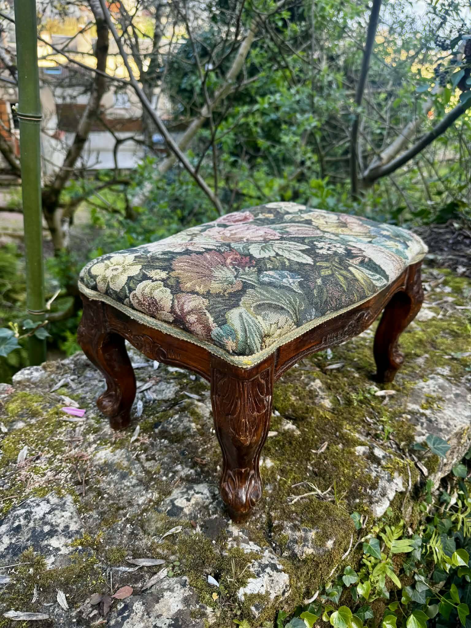 Louis XV style baroque footrest antique