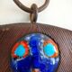 Capo Esmaltes vintage mirror 1960 wood and enamel