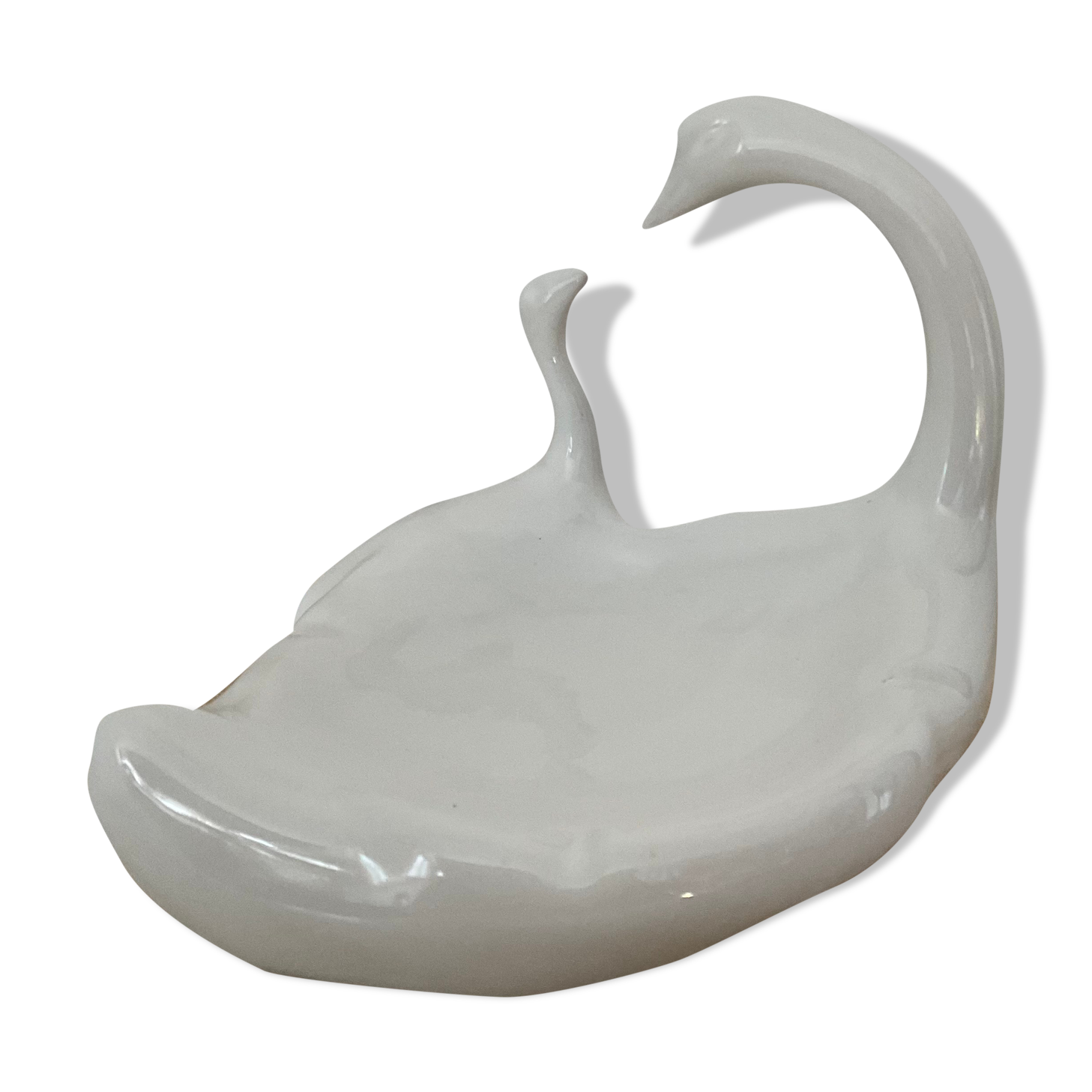 Empty pocket vintage ceramic swan 70s