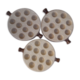 3 snail plates enamelled in La Bourguignonne