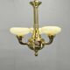 Chandelier en laiton Art Déco néoclassique, Tchécoslovaquie, années 1930