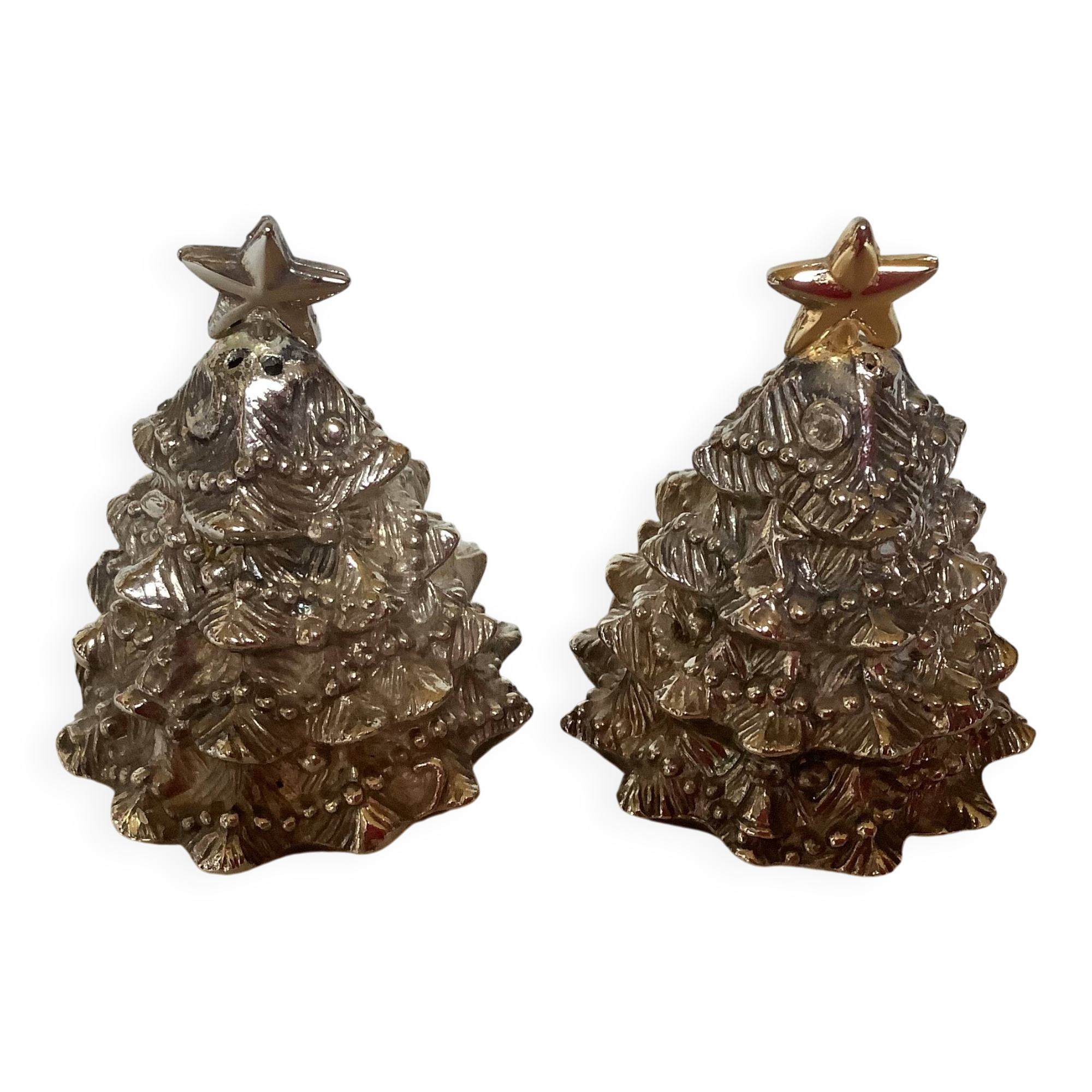 Sel et poivre sapin de noël métal argenté
